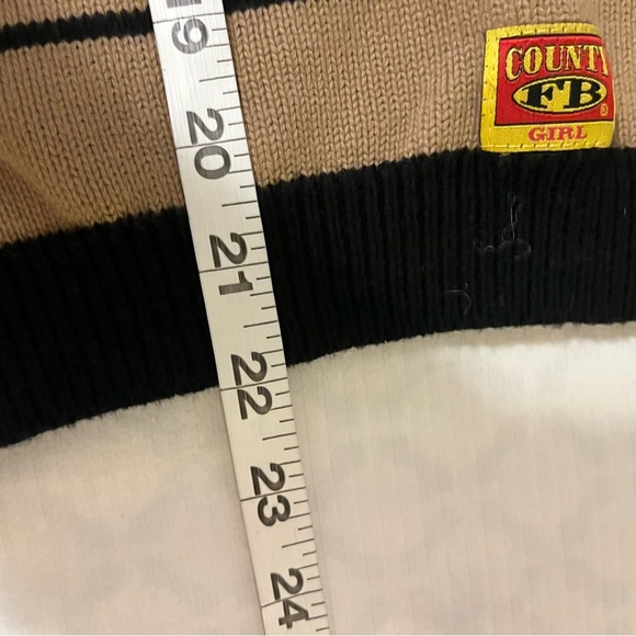 Striped Black and Tan Sleeveless Polo Top - Picture 6 of 7